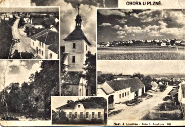 stará pohlednice Obory