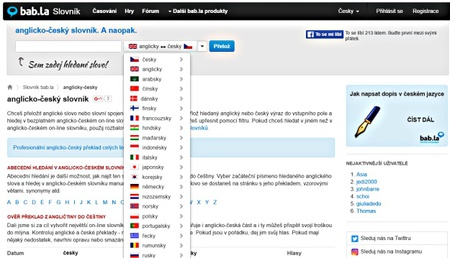 On-line slovníky Bab.la