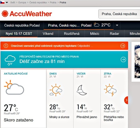 AccuWeather.com - Česká republika (Praha)