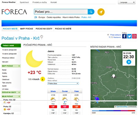 www.foreca.cz - počasí v Praze